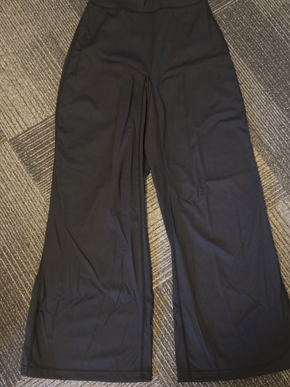 Women's Black Pull On Wide-Leg OQQ Pants Size M Regular Yoga Activewear Nylon